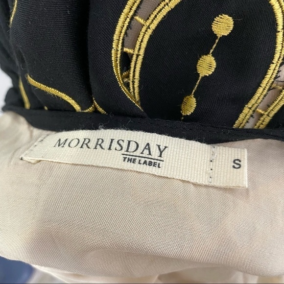 MORRISDAY Black & Gold High Neck Drop Waist Dress Small - Picture 10 of 10